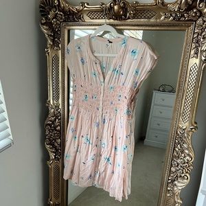 Free People Pink Greatest Day Mini Dress Size Large